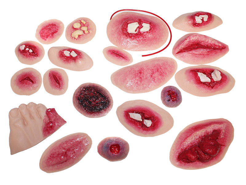 Имитаторы ранений и поражений с кровотечением (19 шт) — купить в МЕДСЕТ