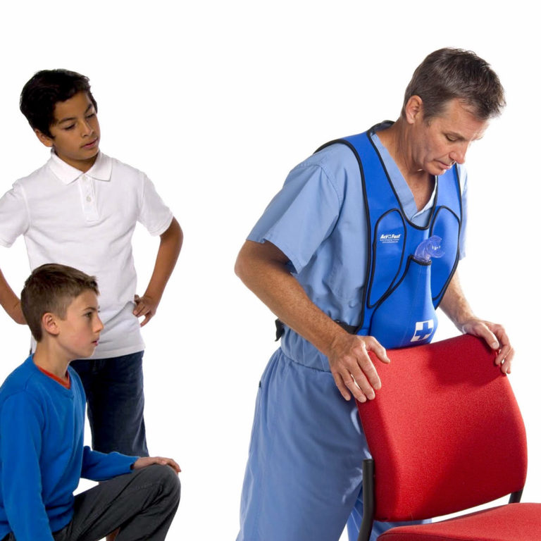 Жилет для тренировки спасения подавившегося, голубой — купить в МЕДСЕТ