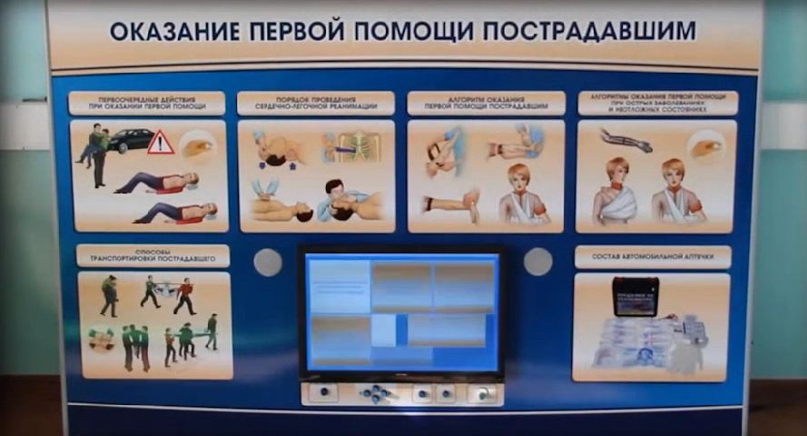 Многофункциональный интерактивный стенд-тренажер "Оказание первой помощи пострадавшим" для курсантов специализированных учреждений МЧС — купить в МЕДСЕТ