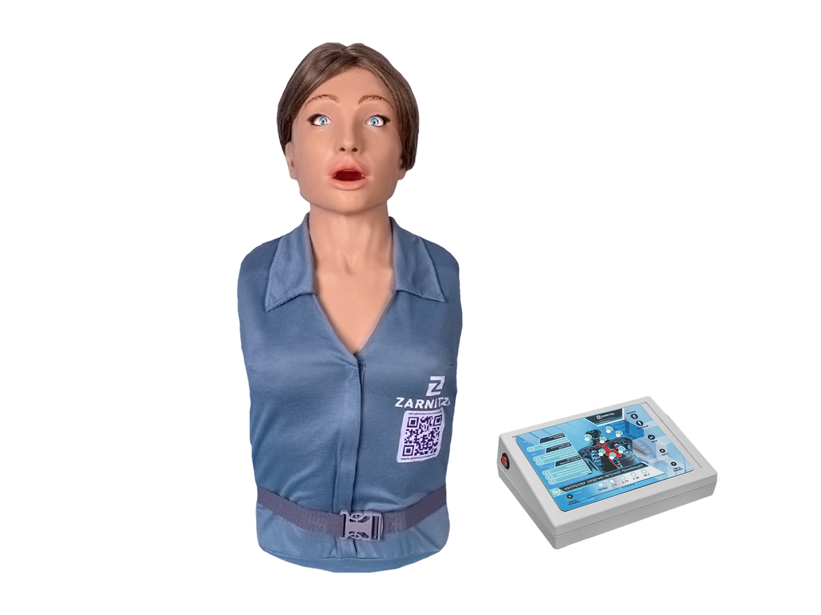 Тренажер-манекен пострадавшего (женщина) для отработки приемов сердечно-легочной реанимации со светозвуковой индикацией «Анастасия» — купить в МЕДСЕТ