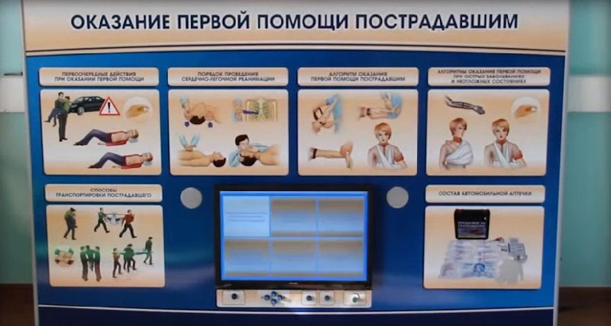 Многофункциональный интерактивный стенд-тренажер "Оказание первой помощи пострадавшим" для сотрудников предприятий — купить в МЕДСЕТ