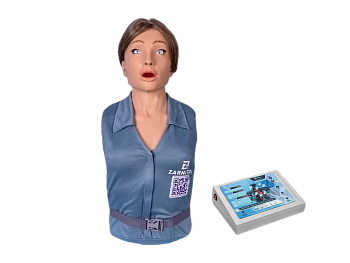 Тренажер-манекен пострадавшего (женщина) для отработки приемов сердечно-легочной реанимации со светозвуковой индикацией «Анастасия» — фото